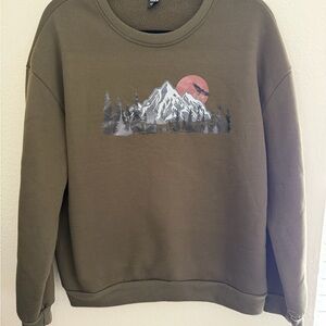 SHEIN Olive Graphic Sweatshirt